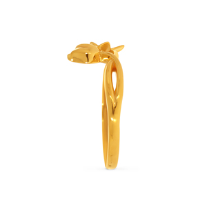 18K Gold Plated Matte Flower Bud Open <b>Adjustable</b> <b>Ring</b> for Women Elegant Floral Finger <b>Ring</b> Wedding Party Jewelry Wholesale - Product Image 4
