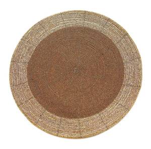 Luxury High End Handmade Eco-Friendly <b>Beaded</b> Floral Pattern Home Use <b>Placemat</b> 'Tweety Pie' - Product Image 5