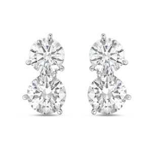 3 CT Simulated <b>Emerald</b> Cut Mixed Diamond <b>Stud</b> Dangle <b>Earrings</b> 18K Gold Plated IGI Certified Luxury Modern Geometric Party Gift - Product Image 2