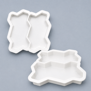 PP Plastic Double Cavity Zigzag Textured <b>Concrete</b> <b>Paver</b> <b>Mold</b> - Product Image 1