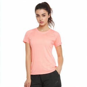 Camisetas Deportivas de Manga Corta para Mujer, 100% Poliéster, Cuello Redondo, Corte Ajustado, Transpirables, con Estampado por Transferencia, Ropa Deportiva de Verano - Product Image 1