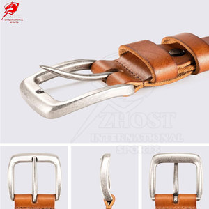 Ceinture en cuir pour homme, design personnalisé haut de gamme, fabriquée en cuir souple avec boucle argentée durable, en vente en ligne - Product Image 3