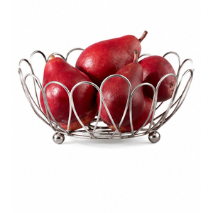 Stainless Steel Fruit <b>Basket</b> Modern Geometric Wire Fruit Bowl Chrome Plated Kitchen <b>Storage</b> <b>Basket</b> and Countertop Vegetable - Product Image 5