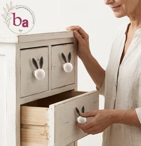 Poignée de tiroir en résine en forme de lapin, design moderne, pour maison et bureau, installation facile, accessoire pour commode et armoire - Product Image 3