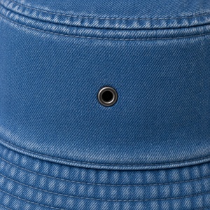 <b>Women</b> Washed Blue Denim <b>Bucket</b> <b>Hat</b> ZPhiB White Embroidery Logo Wide Brim Casual Vintage Outdoor Summer Fashion Headwear Cap - Product Image 4