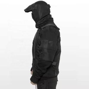 Sweat-shirt à capuche tactique pour homme de haute qualité, multi-poches, streetwear urbain, cyberpunk, ninja, fonctionnel, noir - Product Image 6
