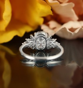 Oval Cut 7x9mm Moissanite Gemstone Prong <b>Set</b> 925 <b>Sterling</b> <b>Silver</b> Luxury Engagement Wedding Promise Party Elegant Solitaire - Product Image 3