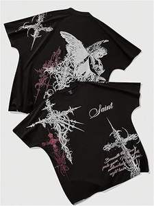 T-shirts pour hommes, col rond, manches courtes, coupe slim, 100% coton, écologiques, respirants, style Y2K - Product Image 3