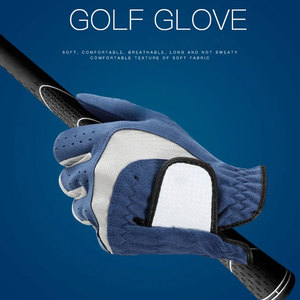 Guantes de Golf de Nuevo Diseño, Conjunto Deportivo de Microfibra Suave, Blanco/Azul/Gris, Par para Mano Izquierda y Derecha, Antideslizantes - Product Image 4