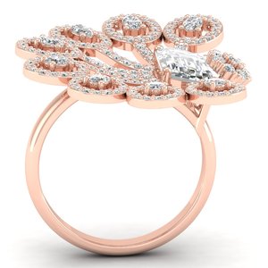 Bague solitaire en or massif 14 carats avec diamant de laboratoire taille émeraude de 3,1 carats REYES, prix de gros, pour femmes - Product Image 4
