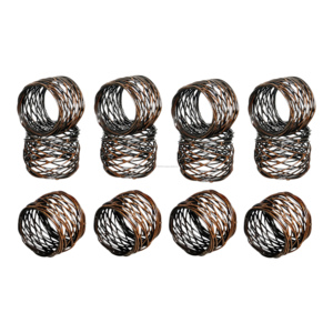 แหวนผ้าเช็ดปากลวดโลหะทรงกลมสำหรับโต๊ะปาร์ตี้ชิ้นกลางตกแต่งบ้านไม่เหมือนใครทำจากไม้และกระดาษพร้อมวัสดุเหล็ก - Product Image 4