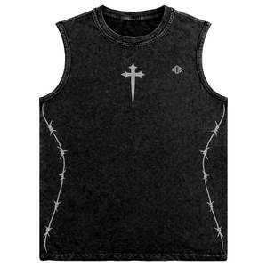 Camiseta sin mangas de algodón lavado oversize para hombre, estilo urbano con estampado gráfico, modelo 2026 de moda, para marca privada, OEM, suministro al por mayor - Product Image 1