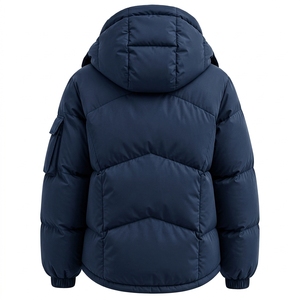 Chaqueta Acolchada Azul Marino con Capucha para Hombre, Chaqueta de Invierno Acolchada, Chaqueta de Trabajo con Aislamiento Térmico para Exteriores - Product Image 2