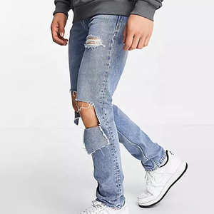 Pantalones Cargo de Mezclilla Oscura Sólida con Acabado Stonewashed para Hombre, de Alta Calidad, Ecológicos, de Secado Rápido, Estilo Hip Hop, Venta al por Mayor Personalizada de Fábrica - Product Image 5