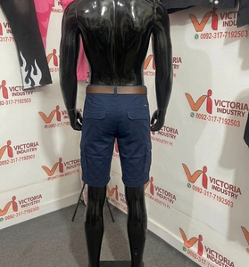 Shorts cargo décontractés pour hommes en coton et élasthanne, taille mi-haute, couleur unie, respirants, en tissu tricoté, pour l'été et les activités de plein air - Product Image 4