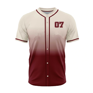 Men's Gradient Baseball Jersey Short Sleeve Button Front 07 Print Breathable <b>Polyester</b> Sport Apparel Adult Regular Fit - Product Image 1