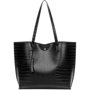 Sac fourre-tout personnalisé pour femme en cuir gaufré crocodile, sac à main de luxe à bandoulière, sac de shopping et de bureau tendance, sac à main de transport, marque privée, vente en gros - Product Image 2