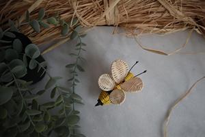 Handmade Colorful Rattan Bee <b>Wall</b> Hanging <b>Wicker</b> Insect Nursery Room Home <b>Decor</b> Boho Decoration Gift - Product Image 3