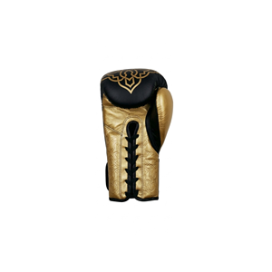 Askar Boxing Gloves Breathable Customizable for Closure Full Finger Leather <b>Black</b> Gold Design Adult Training Gear - Product Image 2