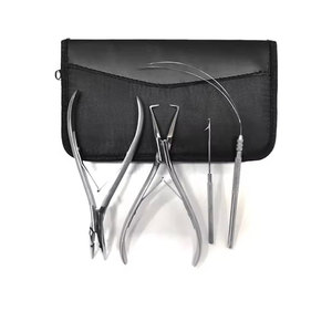 Kit Profesional de Herramientas para Extensiones de Cabello de Acero Inoxidable con Anillos de Color, Alicates para Extensiones y Herramienta de Bucle para Instalación - Product Image 1