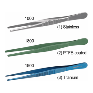 แหนบปลายทู่แบบมีร่อง สแตนเลสสตีล เคลือบ PTFE หรือไทเทเนียม ขนาด 105-300 มม. สำหรับงานในห้องปฏิบัติการ - Product Image 3