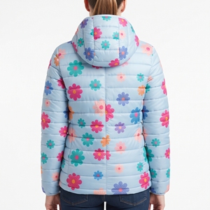 Chaqueta Acolchada con Capucha y Cinturón de Flores Personalizado para Mujer, Abrigo de Invierno con Sublimación, Cálido, Acolchado, para Exteriores, Moda Casual, Ropa de Abrigo Nueva - Product Image 6