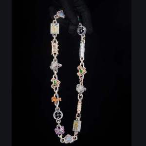 10K <b>Solid</b> White Gold VVS1 Lab Grown Diamond Jewelry Luxury Design Pink Enamel Baguette Diamond Name Cuban Chain <b>Necklace</b> - Product Image 1