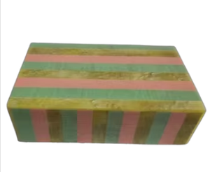Luxury Handcrafted Striped Multicolor Resin <b>Keepsake</b> <b>Box</b> Elegant Pink Green And Yellow Pattern Decorative Jewelry Storage <b>Box</b> - Product Image 6