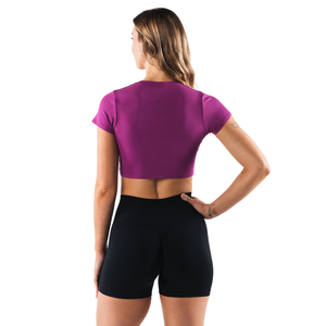 Camiseta Corta para Mujer, Manga Corta, Ajuste Elástico, Tela Suave y Ligera, Deportiva, Casual, para Uso Diario, Yoga, Gimnasio - Product Image 3