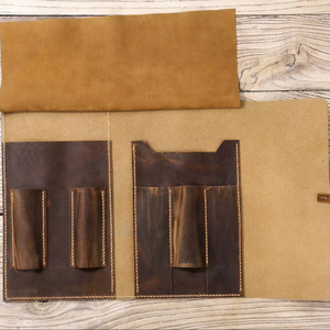 Authentic Genuine Leather Barber Scissors <b>Pouch</b> Customizable Color Hair Salon Shear Case For <b>Men</b> Women Barber LBSP-0007 - Product Image 1