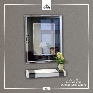 Espejo de pared rectangular con un diseño moderno y elegante con estante a juego, perfecto para la sala de estar, dormitorio, entrada, decoración artística. - Product Image 6