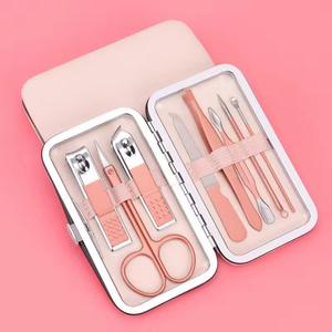 7 in 1 Professional Durable Stainless Steel <b>Nail</b> Kit Manicure Tools Set with Portable <b>Case</b> Pink Classic Style for Adult - Product Image 3