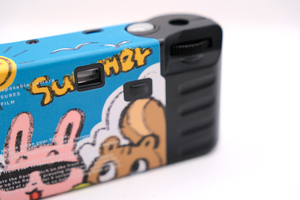 Cámara desechable personalizada con diseño de dibujos animados, 35 mm, manual, de un solo uso, con flash, para vacaciones de verano, color azul - Product Image 3