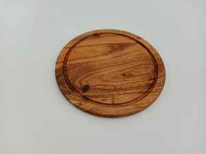 Grande planche à découper ronde en bois d'acacia durable, multifonctionnelle, pour la découpe et le service en cuisine - Product Image 2