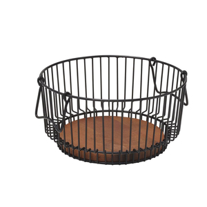 Panier en fil de fer fait main, panier à fruits en fil de fer tressé, revêtement noir en poudre - Product Image 4