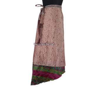Último Diseño: Falda Larga Cruzada Modesta de 2 Capas Reversible de Seda Mágica, Estilo Sari, para Usar con Faldas Cruzadas de Seda Pesadas - Product Image 6