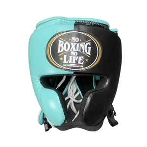 Protège-joues personnalisable de haute qualité « No Boxing No Life », en cuir de vachette de première qualité, avec poignées lacées épaisses à 4 couches pour l'entraînement - Product Image 1