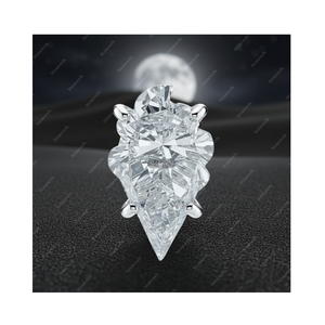 Cadeaux de Noël, diamant de laboratoire certifié GIA IGI 5 carats, cône de crème glacée, or fin plaqué argent sterling 925, boucles d'oreilles clous pour lui et elle - Product Image 1