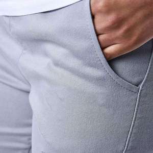 Pantalon cargo gris pour femme, taille mi-haute, élastique, longueur cheville, décontracté, couleur unie, avec poches, style printemps, en coton - Product Image 6