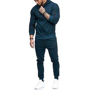 OEM Custom LOGO Embroidery Two Piece Zip up <b>Jacket</b> Long Set with Reflective Polyester Windbreaker Tracksuits for Men - Product Image 3