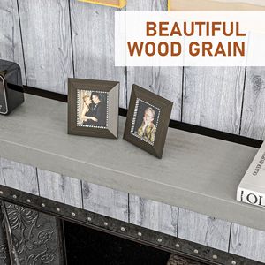 Caminetto da Parete Grigio Rustico con Design Elegante a Mensola Sospesa - Product Image 4