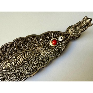 Quemador de Incienso de Metal Plateado Hecho a Mano con Diseño de Pavo Real, Estilo Indio, Porta Incienso Aromático - Product Image 2