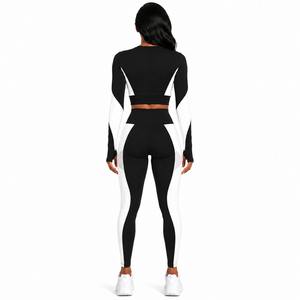 Ensemble de yoga personnalisé pour femme le plus populaire, soutien-gorge de sport respirant sans couture, leggings taille haute, vêtements de sport, fabricant OEM ODM - Product Image 2