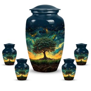 Factory Direct Aluminium Adult Cremation Urn for Human Ashes Full Size <b>Secure</b> <b>Screw</b> Lid Wholesale - Product Image 3