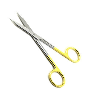 Juego de 2 Tijeras Quirúrgicas Manuales de Acero Inoxidable Goldman Fox TC Rectas y Curvas para Recortar Tejido Dental y Suturas - Product Image 4