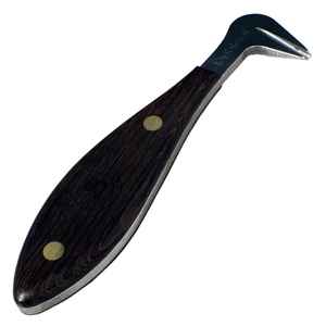 Cuchillo de Herrador de Acero de Damasco Premium IRON para Recorte de Herraduras, Hoja Hecha a Mano, Herramientas Veterinarias, OEM, Marca Privada - Product Image 3