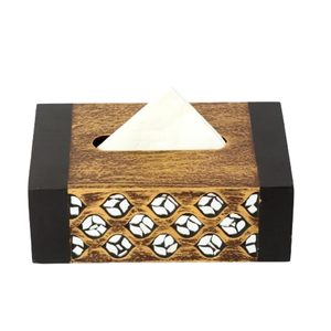 Wooden Tissue Box Napkin Holder Tabletop Handmade Decorative Dispenser for Home Hotel Restaurant Bar - Product Image 5
