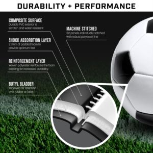 Ballon de football personnalisé, ballon de football d'entraînement en cuir PU, durable, imperméable, impression de logo, qualité supérieure - Product Image 4