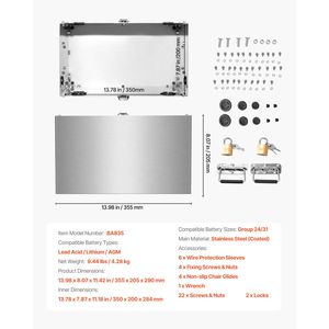 Scatola Batteria Motore Elettrico da Traina Gruppo 24/31 con Maniglie di Bloccaggio e Fori Cavo con Guarnizioni in Gomma - Contenitori e Supporti Batteria per Uso Marino - Product Image 3