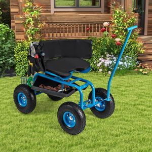 Carrello da Giardino Girevole Regolabile in Altezza con Cesto Portaoggetti, 1 Pezzo - Product Image 1